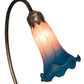 Meyda Lighting Tiffany Pond Lily 16" Mahogany Bronze Accent Table Lamp With Pink and Blue Shade Glass