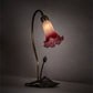 Meyda Lighting Tiffany Pond Lily 16" Mahogany Bronze Accent Table Lamp With Pink and White Shade Glass
