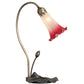 Meyda Lighting Tiffany Pond Lily 16" Mahogany Bronze Accent Table Lamp With Pink and White Shade Glass