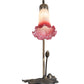 Meyda Lighting Tiffany Pond Lily 16" Mahogany Bronze Accent Table Lamp With Pink and White Shade Glass