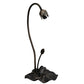 Meyda Lighting Tiffany Pond Lily 16" Mahogany Bronze Accent Table Lamp With Pink and White Shade Glass