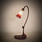 Meyda Lighting Tiffany Pond Lily 16" Mahogany Bronze Accent Table Lamp With Pink and White Shade Glass