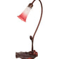 Meyda Lighting Tiffany Pond Lily 16" Mahogany Bronze Accent Table Lamp With Pink and White Shade Glass