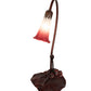 Meyda Lighting Tiffany Pond Lily 16" Mahogany Bronze Accent Table Lamp With Pink and White Shade Glass