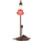 Meyda Lighting Tiffany Pond Lily 16" Mahogany Bronze Accent Table Lamp With Pink and White Shade Glass
