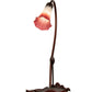 Meyda Lighting Tiffany Pond Lily 16" Mahogany Bronze Accent Table Lamp With Pink and White Shade Glass