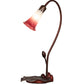 Meyda Lighting Tiffany Pond Lily 16" Mahogany Bronze Accent Table Lamp With Pink and White Shade Glass
