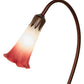 Meyda Lighting Tiffany Pond Lily 16" Mahogany Bronze Accent Table Lamp With Pink and White Shade Glass