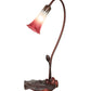 Meyda Lighting Tiffany Pond Lily 16" Mahogany Bronze Accent Table Lamp With Pink and White Shade Glass