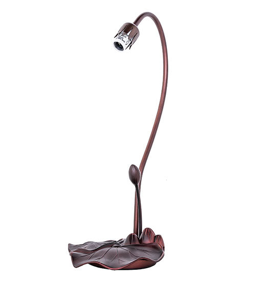 Meyda Lighting Tiffany Pond Lily 16" Mahogany Bronze Accent Table Lamp With Purple Iridescent Shade Glass