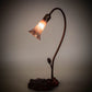 Meyda Lighting Tiffany Pond Lily 16" Mahogany Bronze Accent Table Lamp With Purple Iridescent Shade Glass