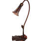 Meyda Lighting Tiffany Pond Lily 16" Mahogany Bronze Accent Table Lamp With Purple Iridescent Shade Glass
