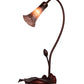 Meyda Lighting Tiffany Pond Lily 16" Mahogany Bronze Accent Table Lamp With Purple Iridescent Shade Glass