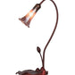 Meyda Lighting Tiffany Pond Lily 16" Mahogany Bronze Accent Table Lamp With Purple Iridescent Shade Glass