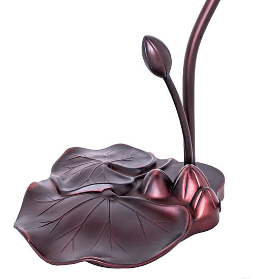 Meyda Lighting Tiffany Pond Lily 16" Mahogany Bronze Accent Table Lamp With Purple Iridescent Shade Glass