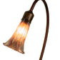 Meyda Lighting Tiffany Pond Lily 16" Mahogany Bronze Accent Table Lamp With Purple Iridescent Shade Glass
