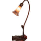 Meyda Lighting Tiffany Pond Lily 16" Mahogany Bronze Accent Table Lamp With Purple Iridescent Shade Glass