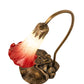 Meyda Lighting Tiffany Pond Lily 16" Mahogany Bronze Accent Table Lamp With Red & Green Shade Glass