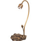 Meyda Lighting Tiffany Pond Lily 16" Mahogany Bronze Accent Table Lamp With Red & Green Shade Glass