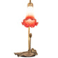 Meyda Lighting Tiffany Pond Lily 16" Mahogany Bronze Accent Table Lamp With Red & White Shade Glass