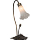 Meyda Lighting Tiffany Pond Lily 16" Mahogany Bronze Accent Table Lamp With White Shade Glass
