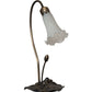Meyda Lighting Tiffany Pond Lily 16" Mahogany Bronze Accent Table Lamp With White Shade Glass