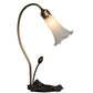Meyda Lighting Tiffany Pond Lily 16" Mahogany Bronze Accent Table Lamp With White Shade Glass