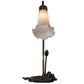 Meyda Lighting Tiffany Pond Lily 16" Mahogany Bronze Accent Table Lamp With White Shade Glass