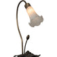 Meyda Lighting Tiffany Pond Lily 16" Mahogany Bronze Accent Table Lamp With White Shade Glass