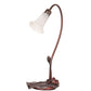 Meyda Lighting Tiffany Pond Lily 16" Mahogany Bronze Accent Table Lamp With White Shade Glass