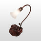 Meyda Lighting Tiffany Pond Lily 16" Mahogany Bronze Accent Table Lamp With White Shade Glass