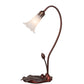 Meyda Lighting Tiffany Pond Lily 16" Mahogany Bronze Accent Table Lamp With White Shade Glass
