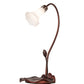 Meyda Lighting Tiffany Pond Lily 16" Mahogany Bronze Accent Table Lamp With White Shade Glass