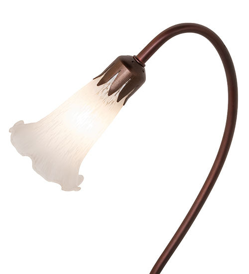 Meyda Lighting Tiffany Pond Lily 16" Mahogany Bronze Accent Table Lamp With White Shade Glass