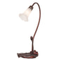 Meyda Lighting Tiffany Pond Lily 16" Mahogany Bronze Accent Table Lamp With White Shade Glass