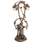 Meyda Lighting Tiffany Pond Lily 17" 2-Light Mahogany Bronze Accent Table Lamp With Red & White Shade Glass