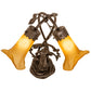 Meyda Lighting Tiffany Pond Lily 17" 2-Light Mahogany Bronze Trellis Girl Accent Table Lamp With Amber Shade Glass