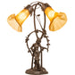 Meyda Lighting Tiffany Pond Lily 17" 2-Light Mahogany Bronze Trellis Girl Accent Table Lamp With Amber Shade Glass