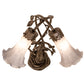 Meyda Lighting Tiffany Pond Lily 17" 2-Light Mahogany Bronze Trellis Girl Accent Table Lamp With Gray Shade Glass