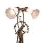 Meyda Lighting Tiffany Pond Lily 17" 2-Light Mahogany Bronze Trellis Girl Accent Table Lamp With Gray Shade Glass