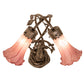 Meyda Lighting Tiffany Pond Lily 17" 2-Light Mahogany Bronze Trellis Girl Accent Table Lamp With Lavender Shade Glass