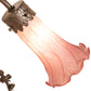 Meyda Lighting Tiffany Pond Lily 17" 2-Light Mahogany Bronze Trellis Girl Accent Table Lamp With Lavender Shade Glass