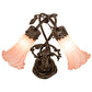 Meyda Lighting Tiffany Pond Lily 17" 2-Light Mahogany Bronze Trellis Girl Accent Table Lamp With Pink Shade Glass