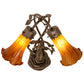 Meyda Lighting Tiffany Pond Lily 17" 2-Light Mahogany Bronze Trellis Girl Table Lamp With Amber Shade Glass