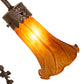 Meyda Lighting Tiffany Pond Lily 17" 2-Light Mahogany Bronze Trellis Girl Table Lamp With Amber Shade Glass