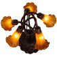 Meyda Lighting Tiffany Pond Lily 17" 5-Light Mahogany Bronze Accent Table Lamp With Amber Shade Glass