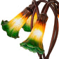 Meyda Lighting Tiffany Pond Lily 17" 5-Light Mahogany Bronze Accent Table Lamp With Amber and Green Shade Glass