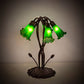 Meyda Lighting Tiffany Pond Lily 17" 5-Light Mahogany Bronze Accent Table Lamp With Green Shade Glass