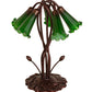 Meyda Lighting Tiffany Pond Lily 17" 5-Light Mahogany Bronze Accent Table Lamp With Green Shade Glass