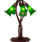 Meyda Lighting Tiffany Pond Lily 17" 5-Light Mahogany Bronze Accent Table Lamp With Green Shade Glass